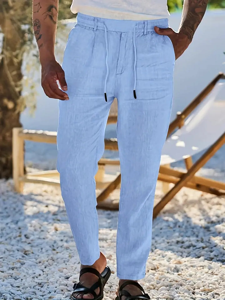 Daniel | Pantalones Largos De Lino Con Cordón