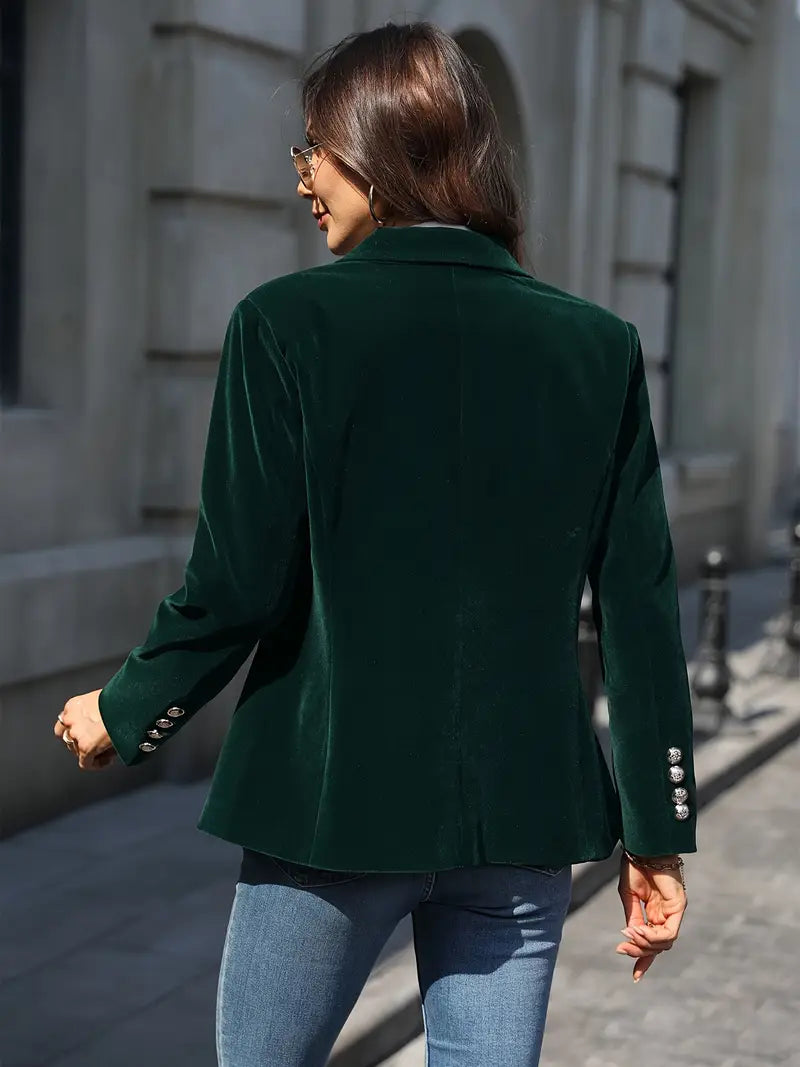 Uxue | Blazer de Mujer de Terciopelo Verde