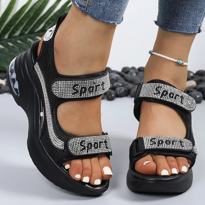 Elena | Sandalias ortopédicas de moda con cristales