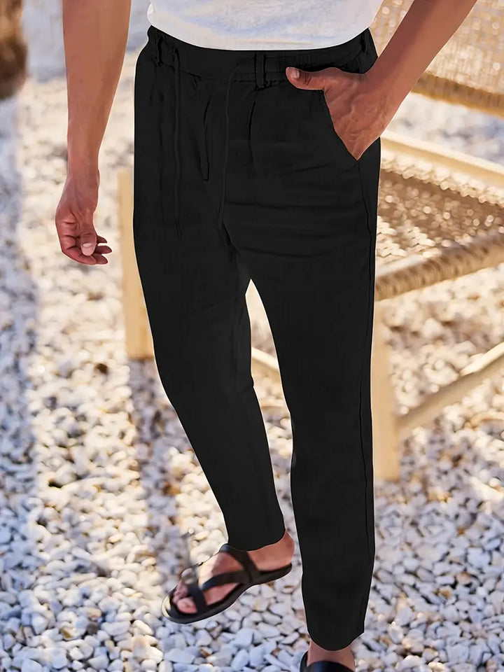 Daniel | Pantalones Largos De Lino Con Cordón