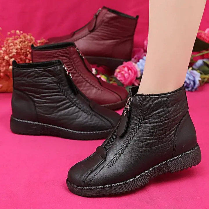 Olegaria | Botines de Mujer de Aspecto Piel Forrados de Borrego