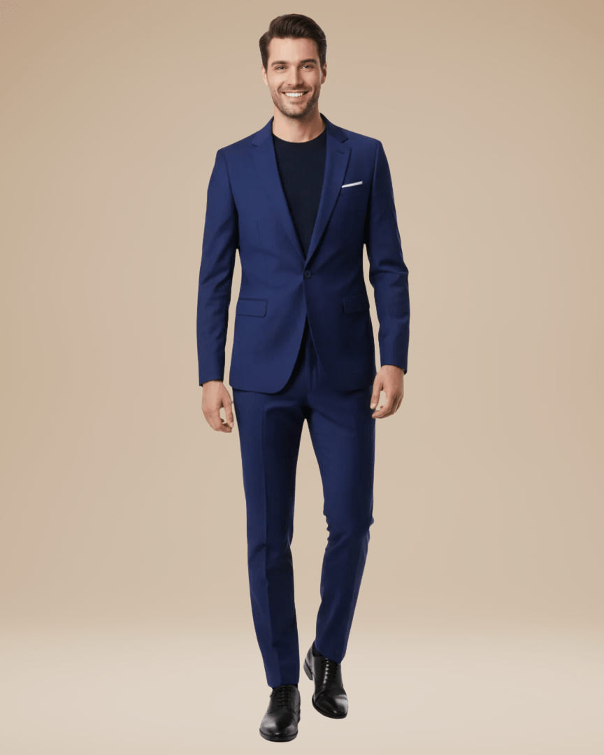 Eliseo | Traje Completo de Dos Piezas en Tejido Elástico - Azul marino