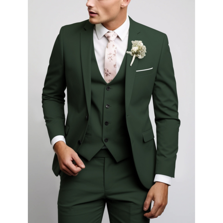 Epifanio | Traje Completo con Chaleco y Corte Estrecho - Verde