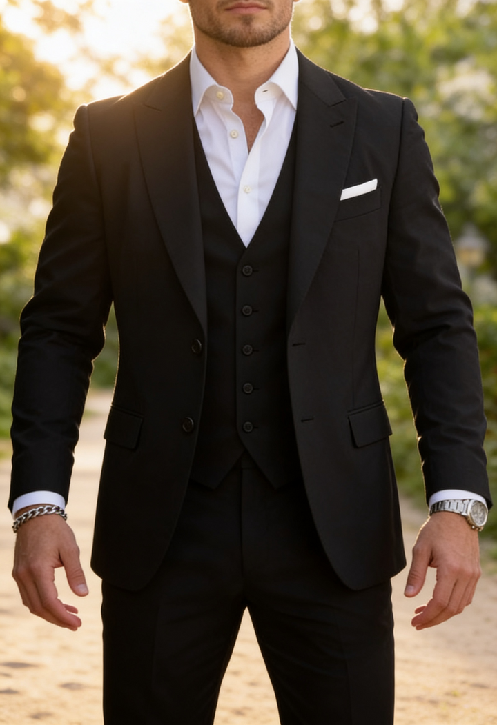 Ernesto | Traje Completo Slim Fit para Bodas y Ceremonias - Negro