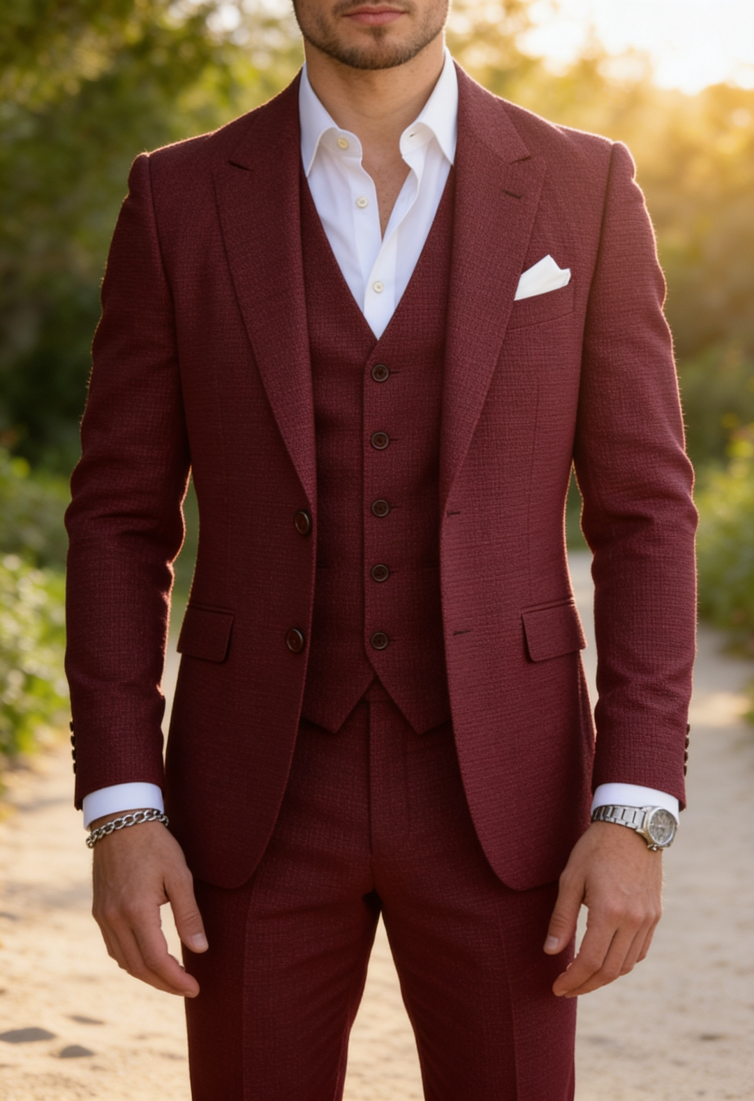 Ernesto | Traje Completo Slim Fit para Bodas y Ceremonias - Burdeos