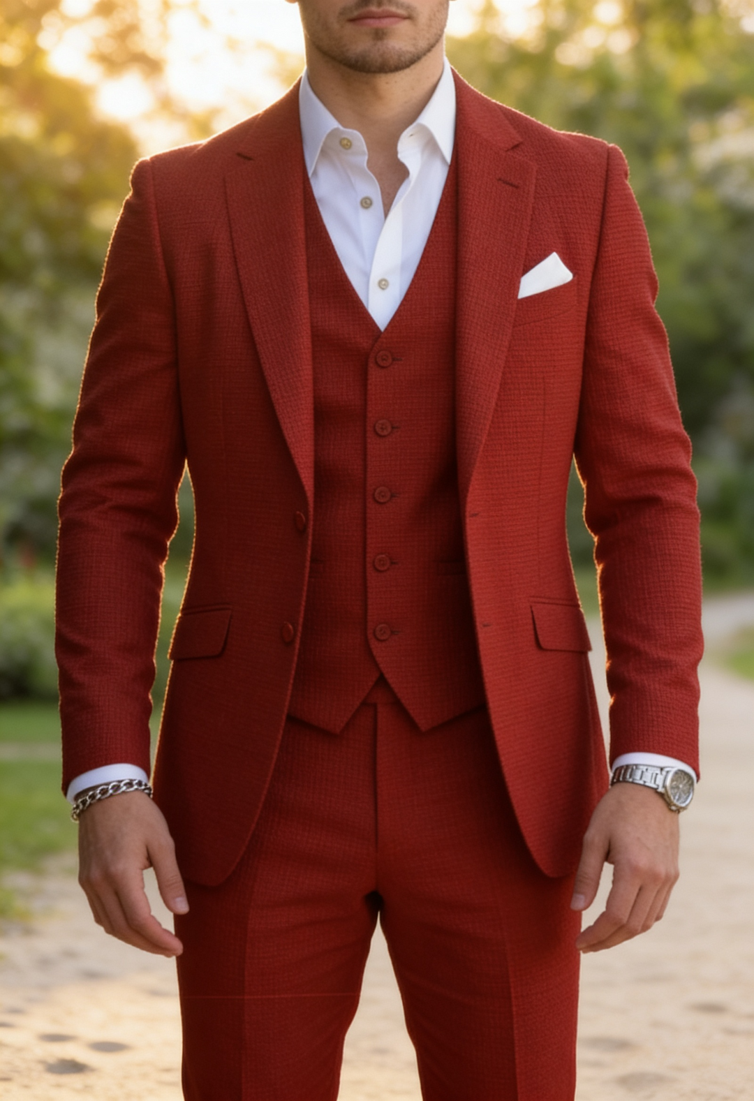 Ernesto | Traje Completo Slim Fit para Bodas y Ceremonias - Rojo
