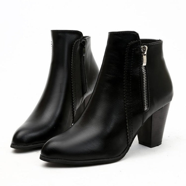 Estefanía | Botines Elegantes de Mujer con Cremallera Lateral - Negro