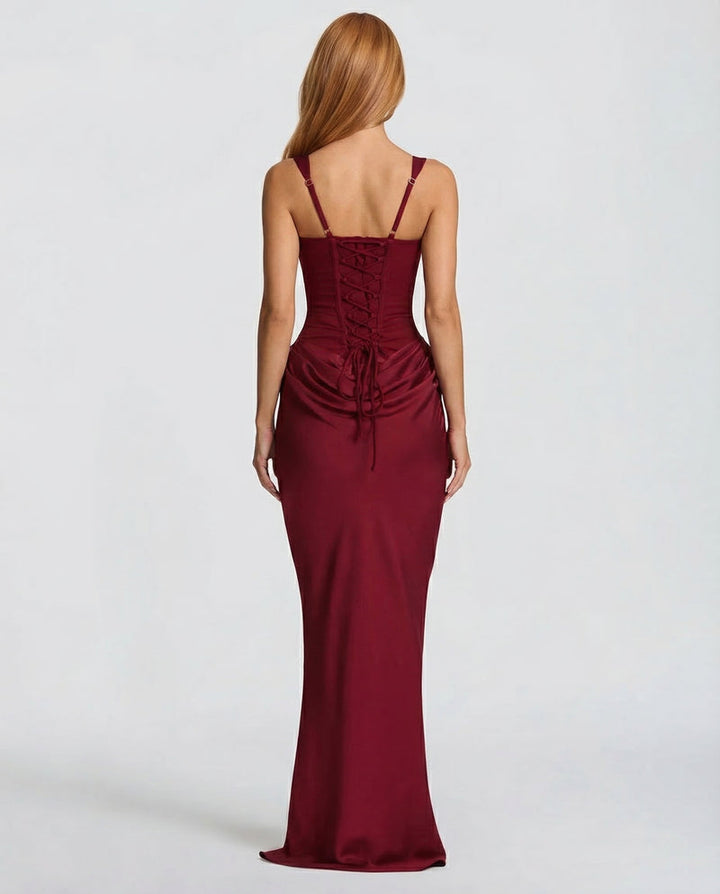 Eufemia | Vestido de Fiesta Largo de Satén con Corsé - 14
