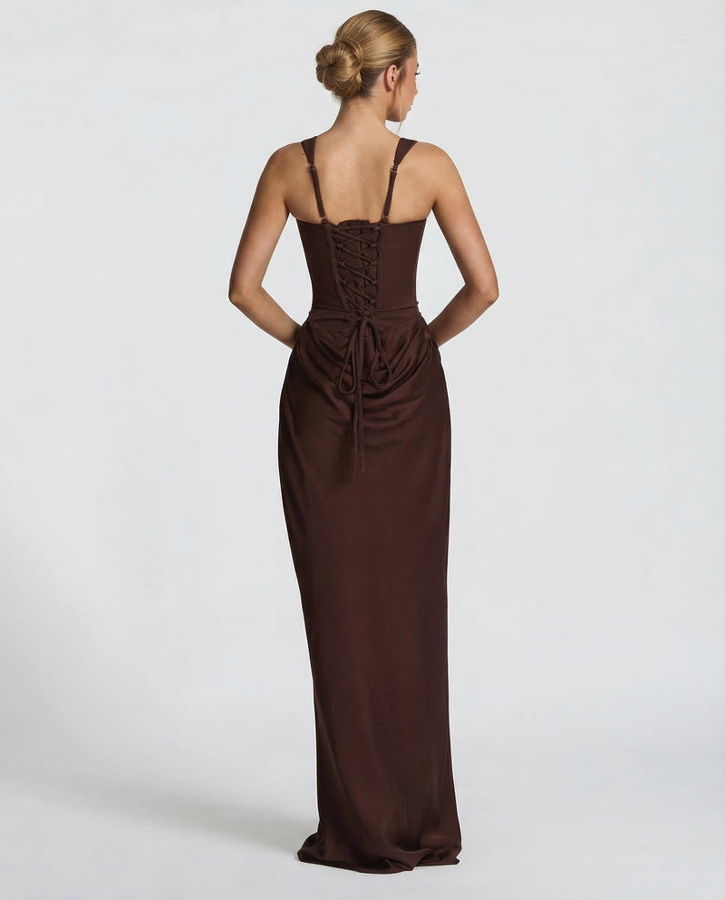 Eufemia | Vestido de Fiesta Largo de Satén con Corsé - 2