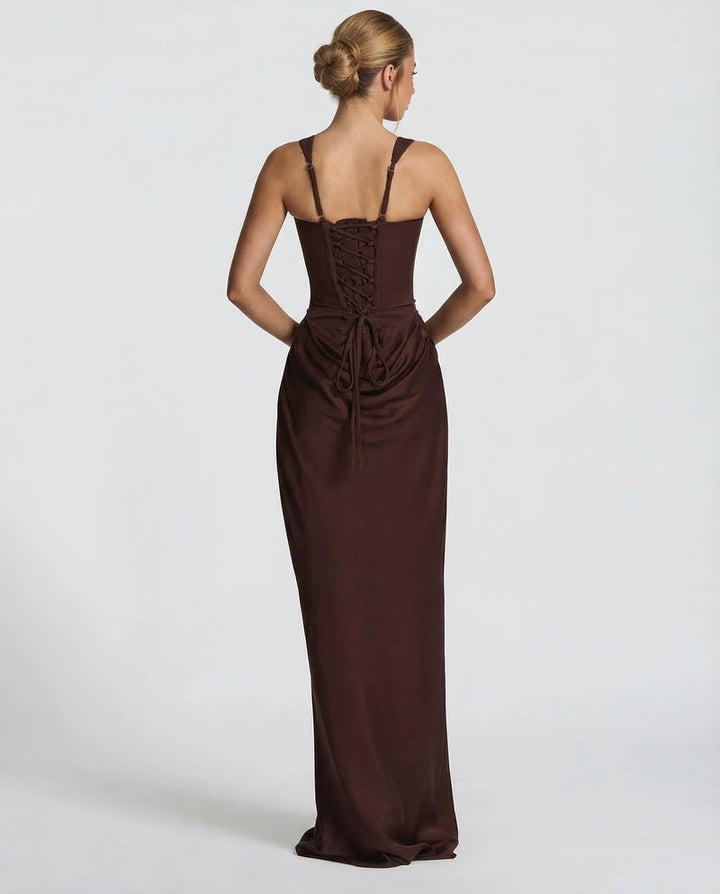 Eufemia | Vestido de Fiesta Largo de Satén con Corsé - 2