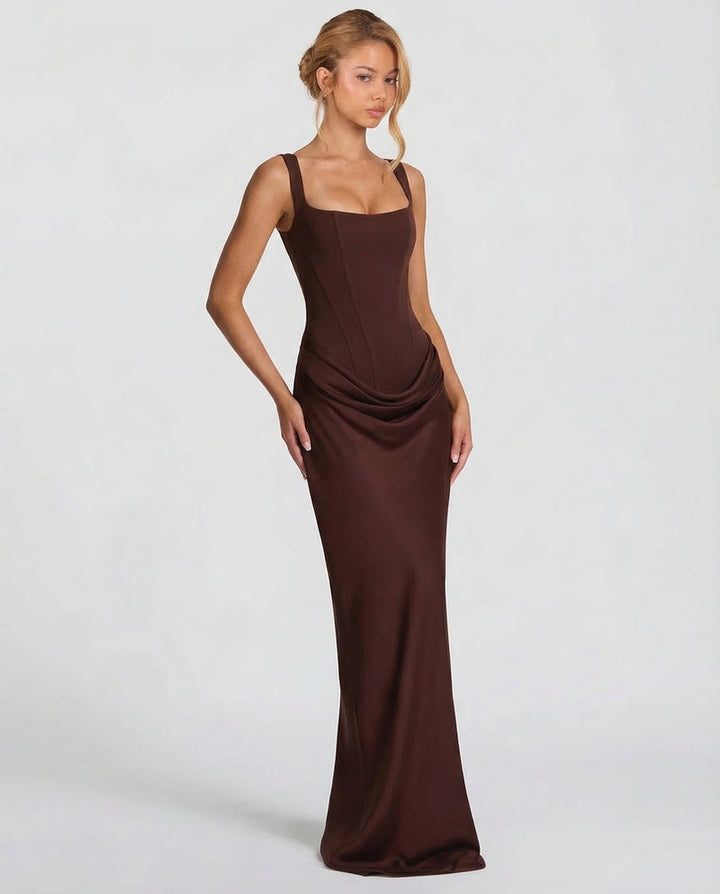 Eufemia | Vestido de Fiesta Largo de Satén con Corsé - 3