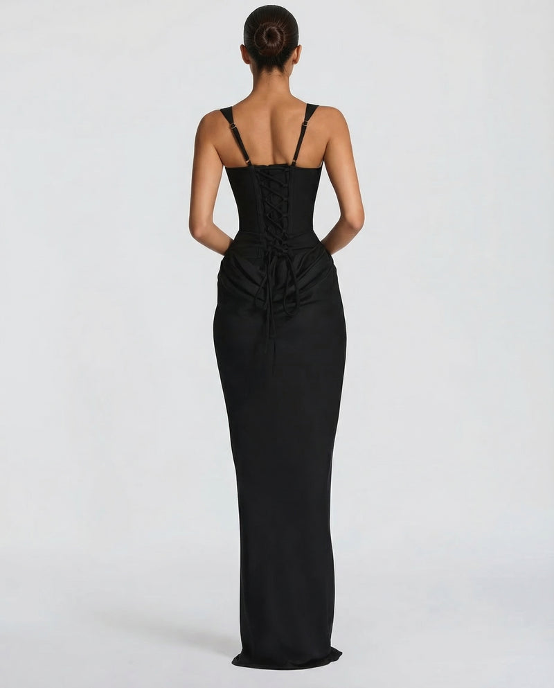 Eufemia | Vestido de Fiesta Largo de Satén con Corsé - 6