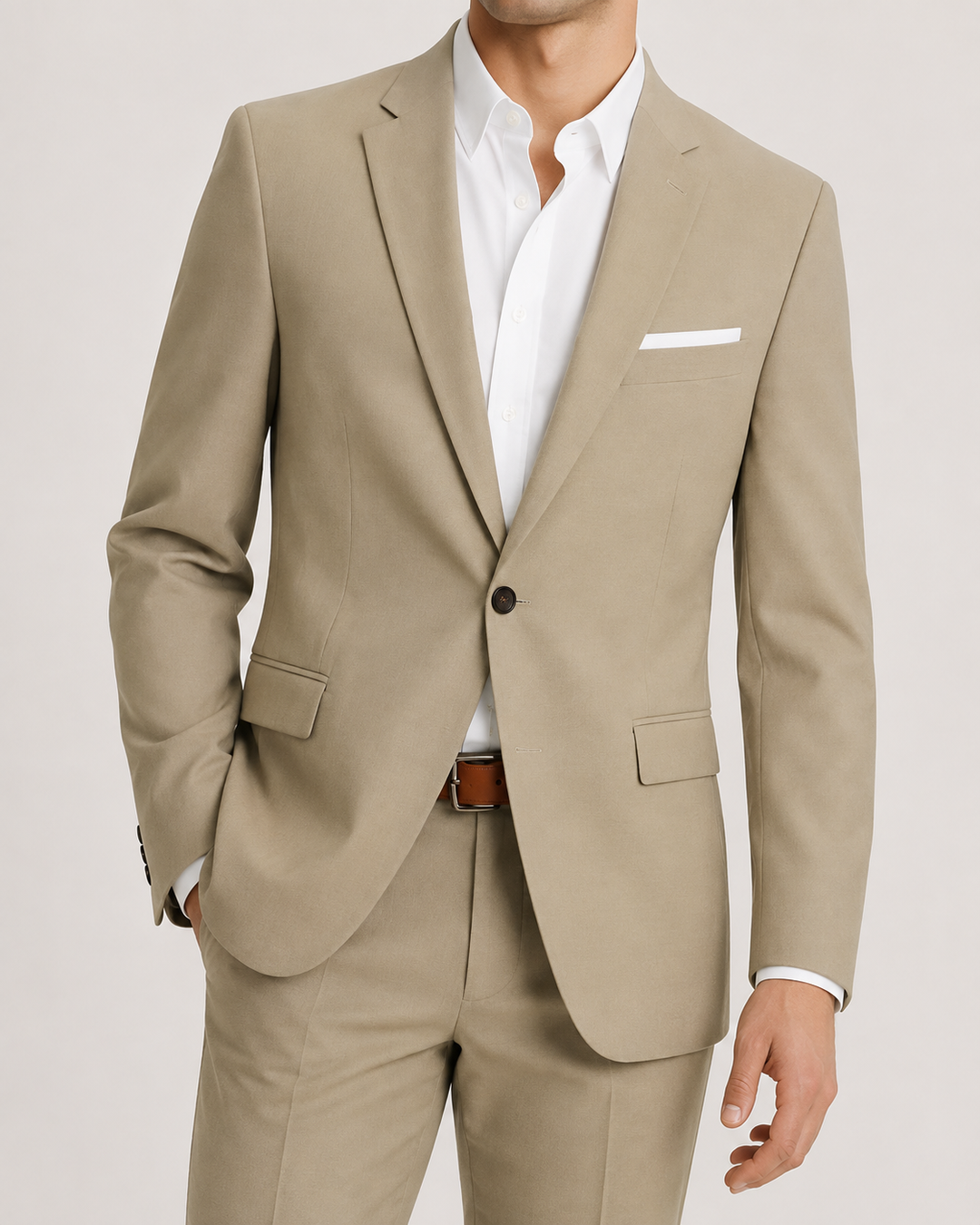 Eugenio | Traje Completo Slim Fit de Un Botón - Caqui
