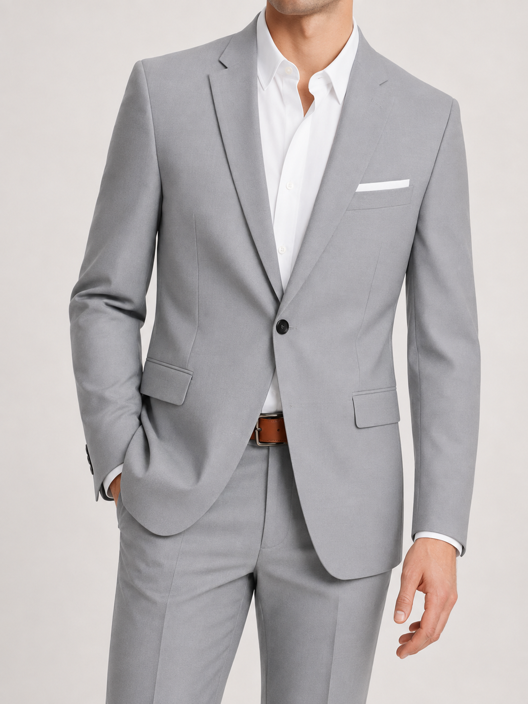 Eugenio | Traje Completo Slim Fit de Un Botón - Gris plata