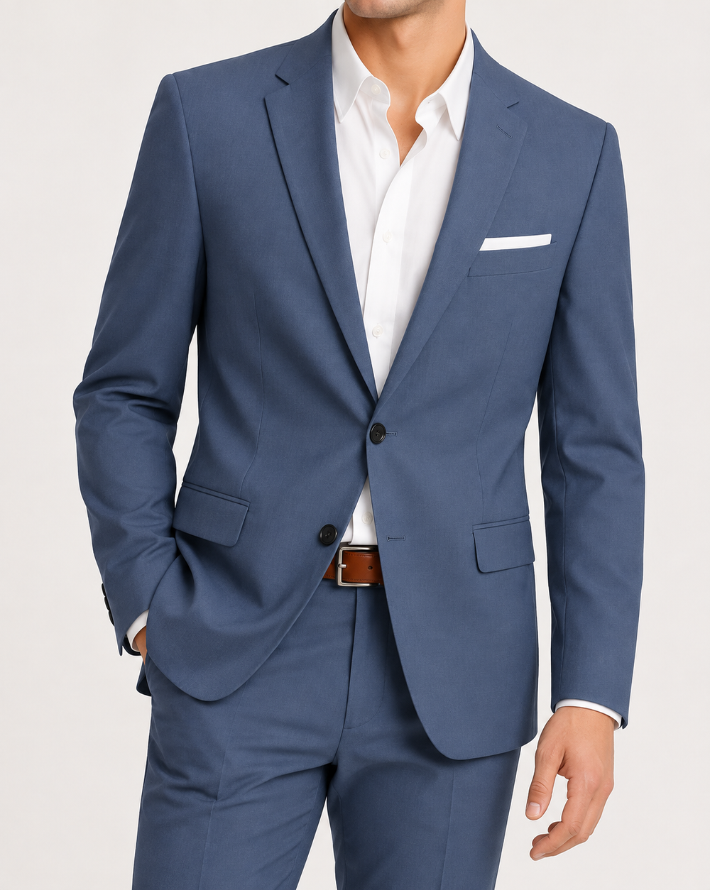 Eugenio | Traje Completo Slim Fit de Un Botón - Azul niebla