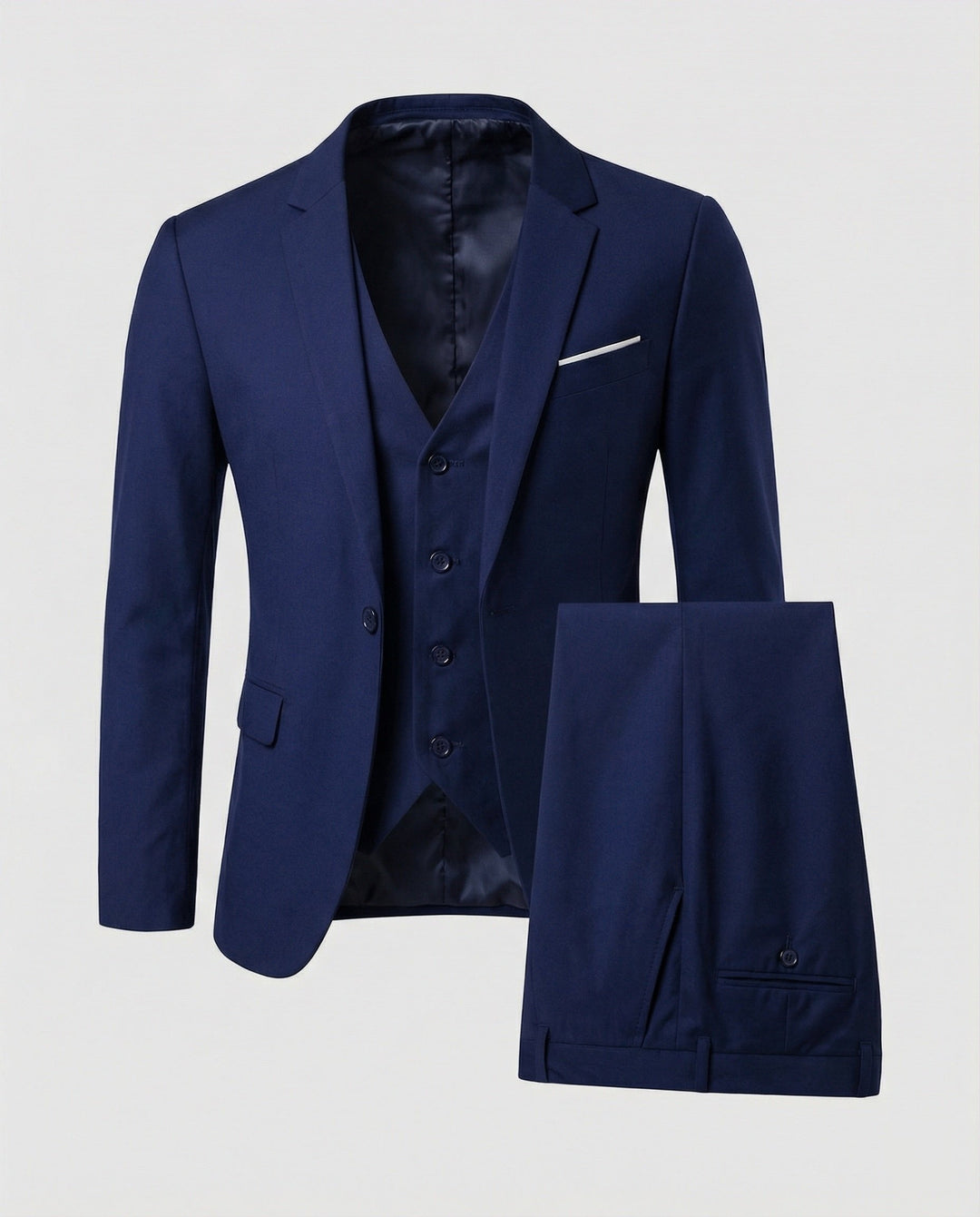 Eustaquio | Traje de Hombre Clásico de Tres Piezas - Azul marino