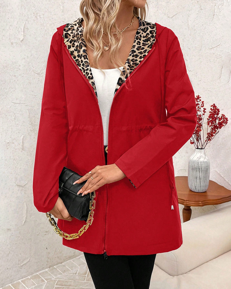 Evangelina | Chaqueta con Capucha Reversible de Leopardo - 9