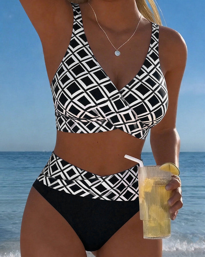 Adriana | Bikini de Dos Piezas con Estampado Geométrico