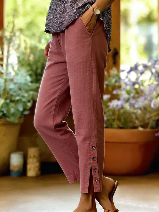 Lucía | Pantalones Casuales de Corte Suelto con Botones