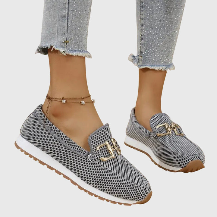 Rocío - Mocasines Ortopédicos de Mujer con Herraje Dorado