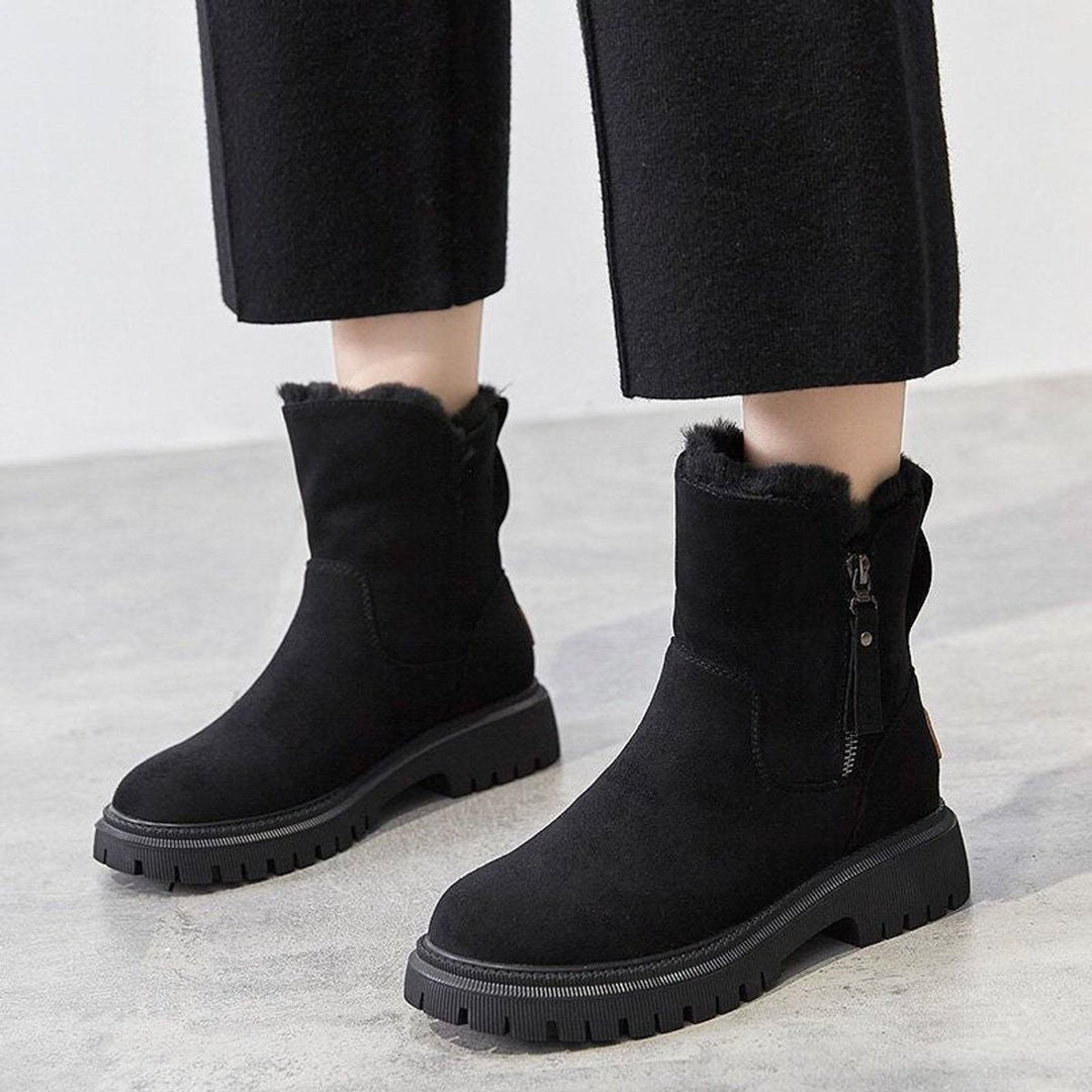 Maximina | Botines de Invierno de Ante sin Cordones Forrados