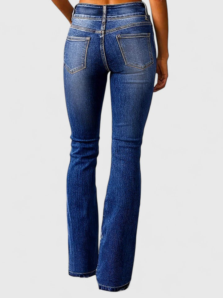 Gema | Pantalón Acampanado de Mujer con Cremallera Decorativa