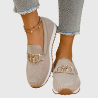 Rocío - Mocasines Ortopédicos de Mujer con Herraje Dorado