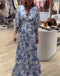 Bianca | Vestido Largo Elegante con Patrón Floral