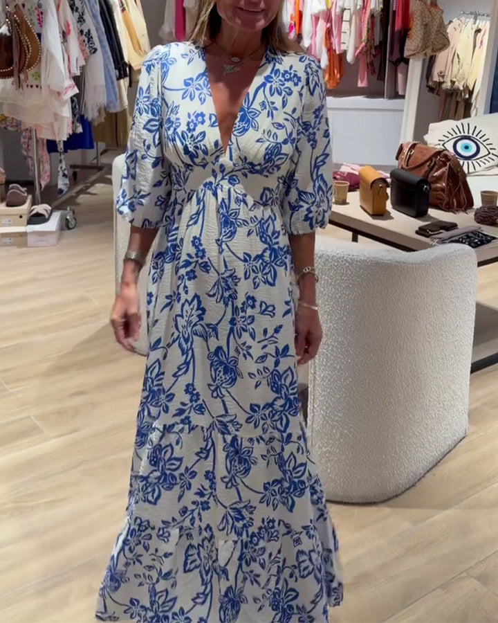 Bianca | Vestido Largo Elegante con Patrón Floral