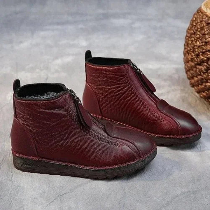 Olegaria | Botines de Mujer de Aspecto Piel Forrados de Borrego