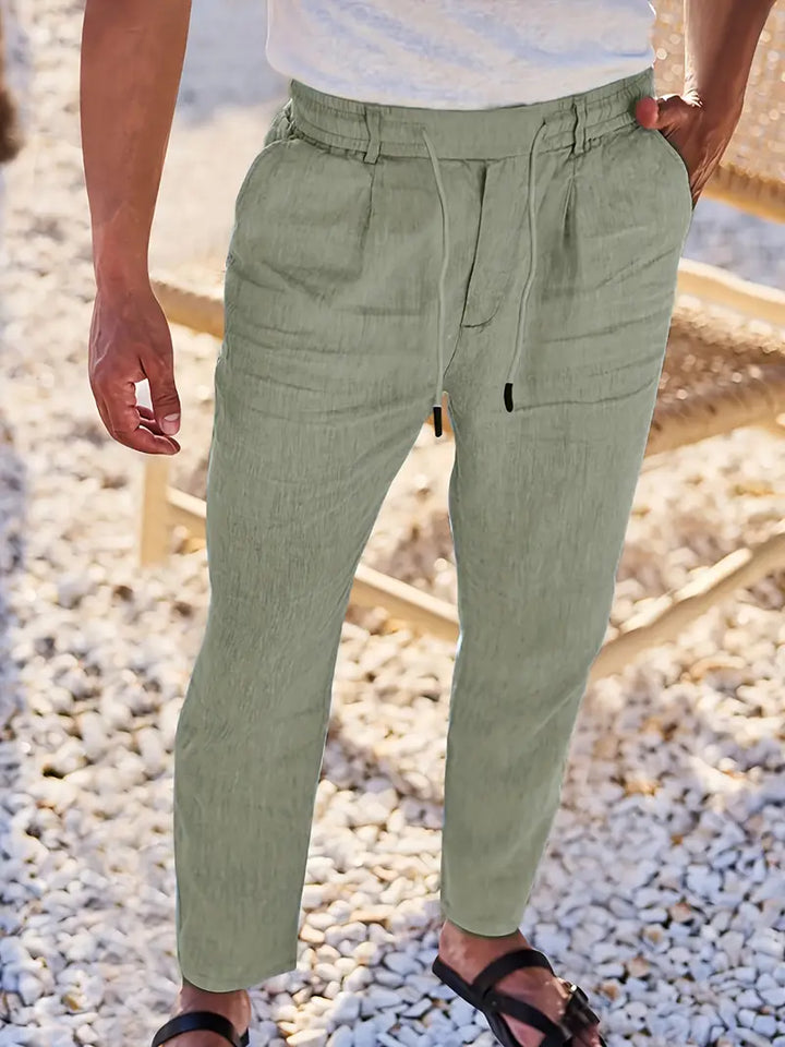 Daniel | Pantalones Largos De Lino Con Cordón