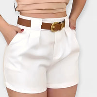 Pantalones cortos plisados de alta cintura