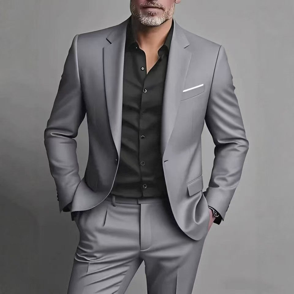 Filiberto | Traje de Gala con Solapas Satinadas - Gris