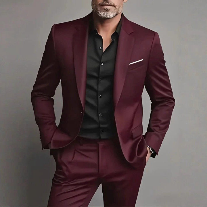 Filiberto | Traje de Gala con Solapas Satinadas - Burdeos
