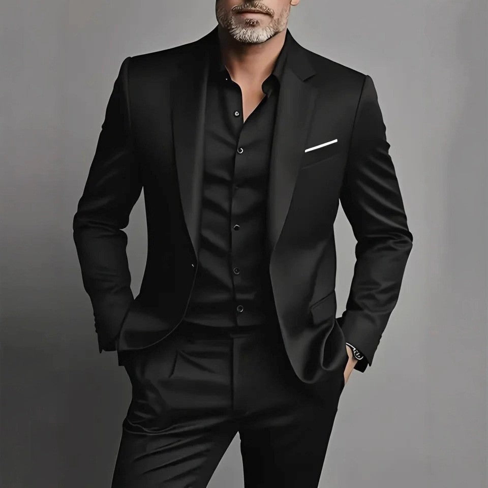 Filiberto | Traje de Gala con Solapas Satinadas - Negro