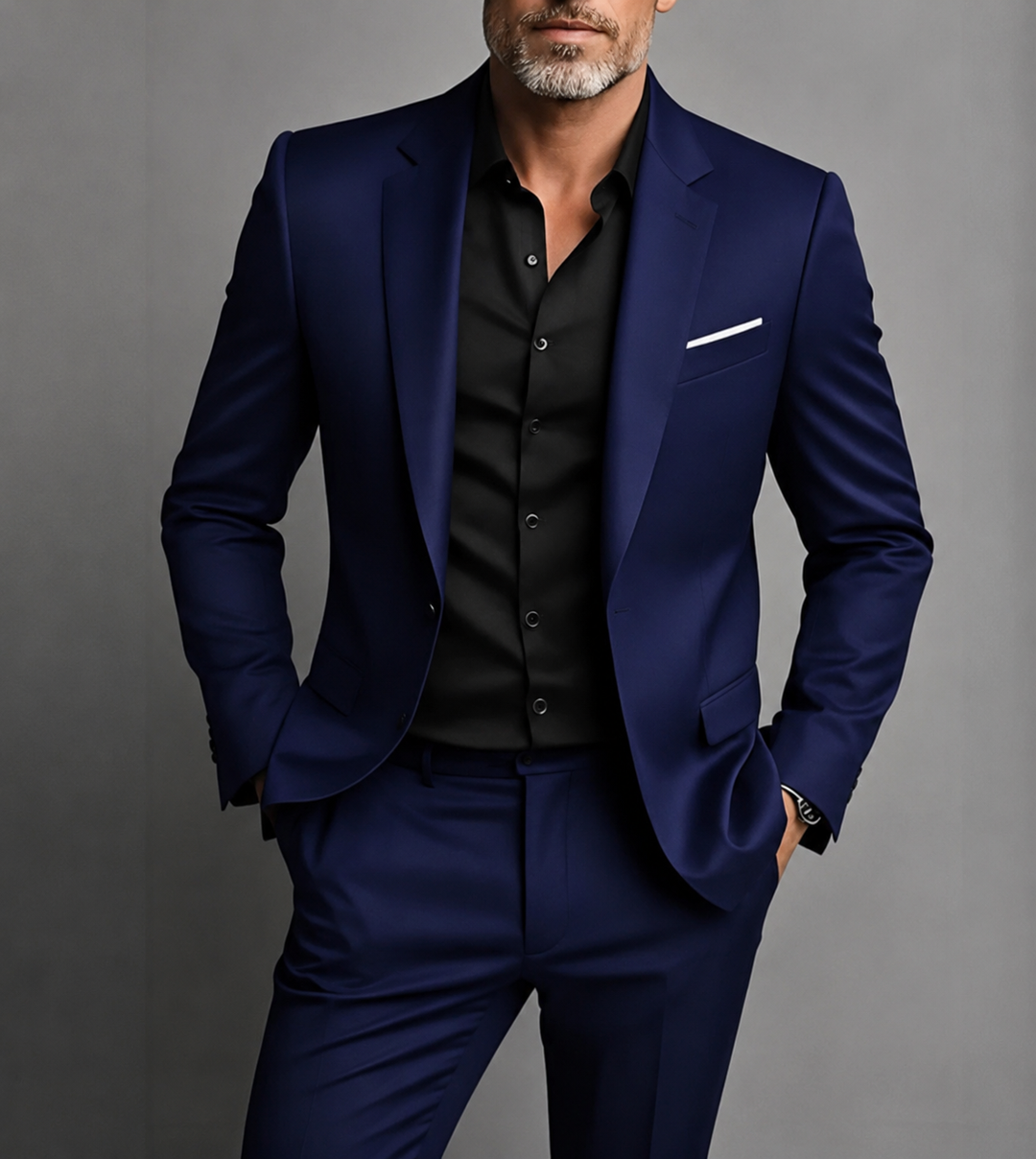Filiberto | Traje de Gala con Solapas Satinadas - Azul marino