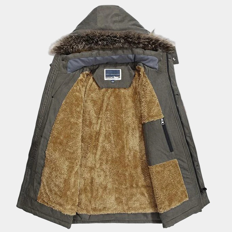 Florencio | Parka de Invierno de Hombre con Capucha de Pelo Sintético