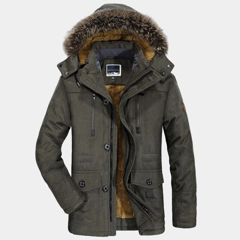 Florencio | Parka de Invierno de Hombre con Capucha de Pelo Sintético