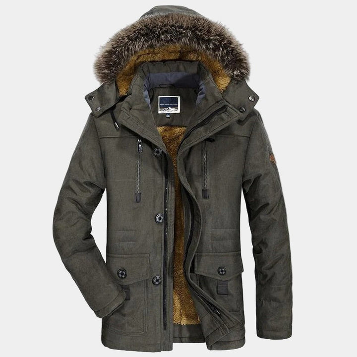 Florencio | Parka de Invierno de Hombre con Capucha de Pelo Sintético