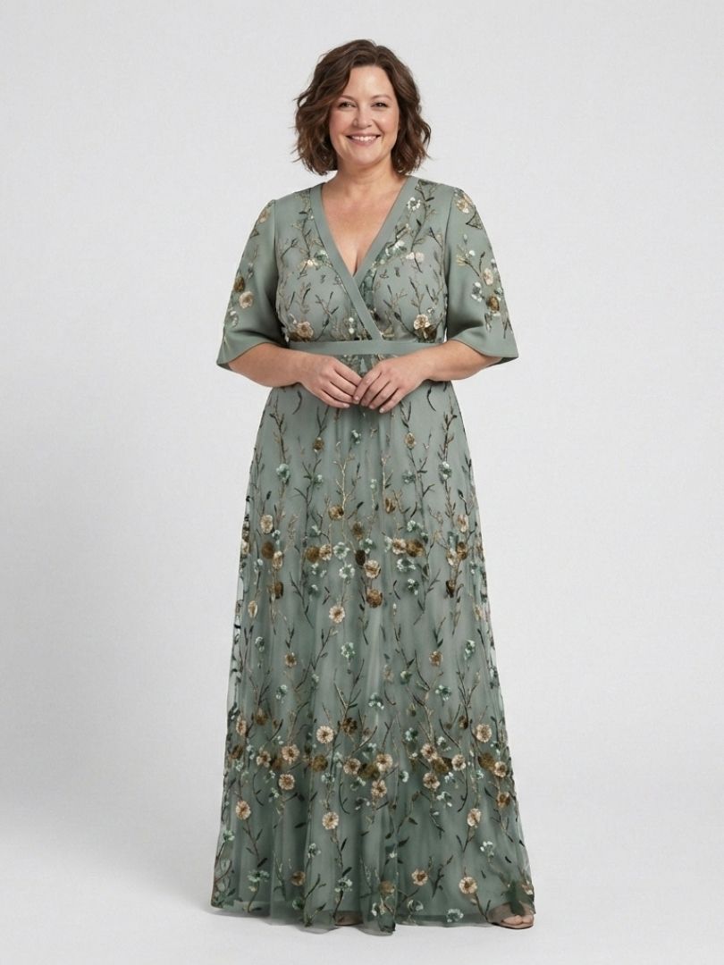 Cayetana | Vestido largo con estampado floral y escote en V