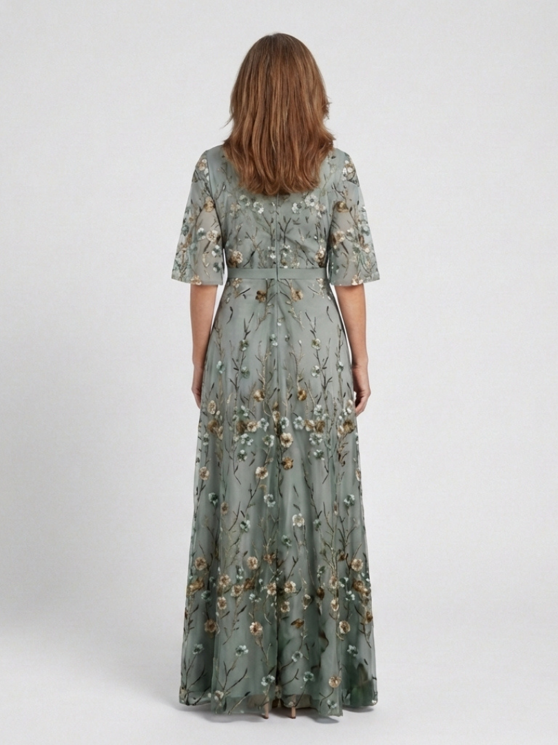 Cayetana | Vestido largo con estampado floral y escote en V