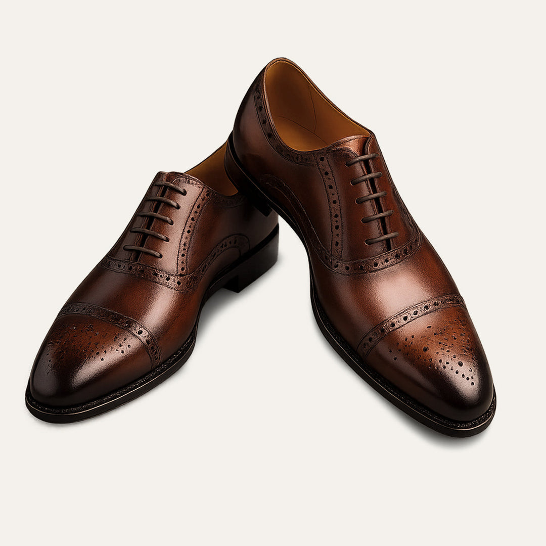 Laureano | Zapatos de Vestir de Hombre con Picado Brogue - Marrón