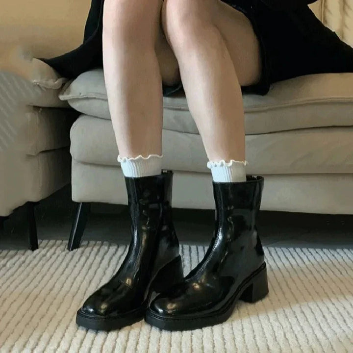Lucila | Botines Elegantes de Punta Cuadrada y Tacón Ancho - 10