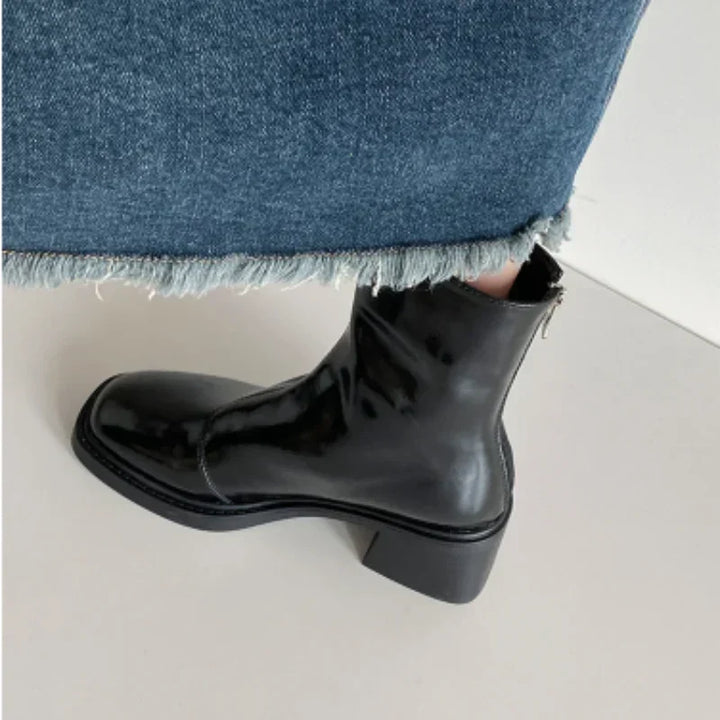 Lucila | Botines Elegantes de Punta Cuadrada y Tacón Ancho - 5