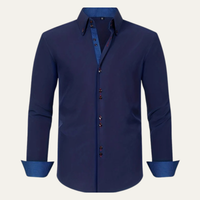Medardo | Camisa de Vestir de Hombre con Ribete en Contraste