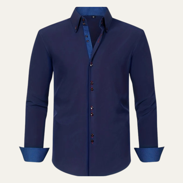 Medardo | Camisa de Vestir de Hombre con Ribete en Contraste - 1
