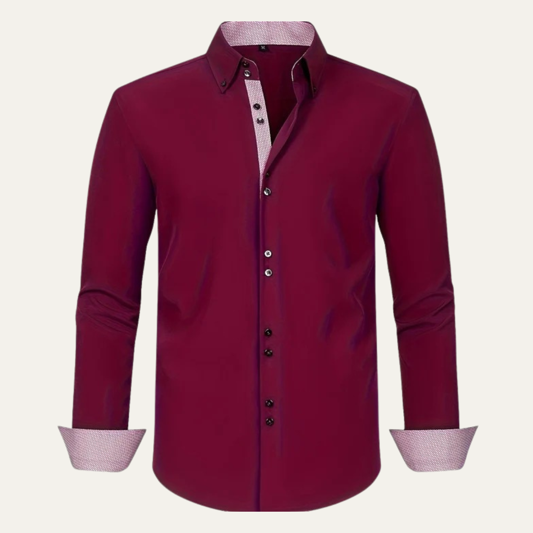 Medardo | Camisa de Vestir de Hombre con Ribete en Contraste - 3