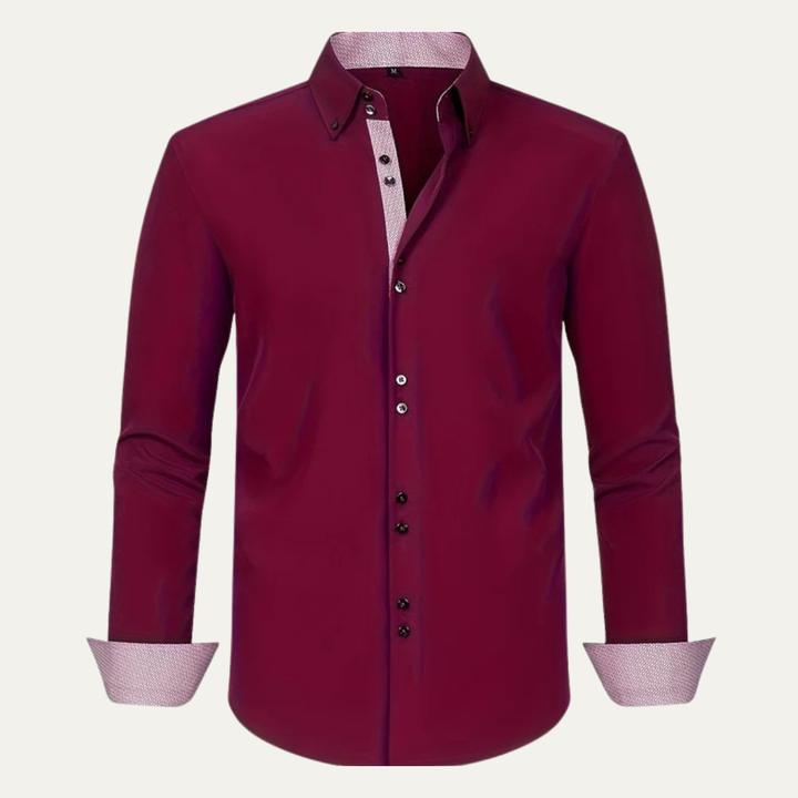 Medardo | Camisa de Vestir de Hombre con Ribete en Contraste - 3