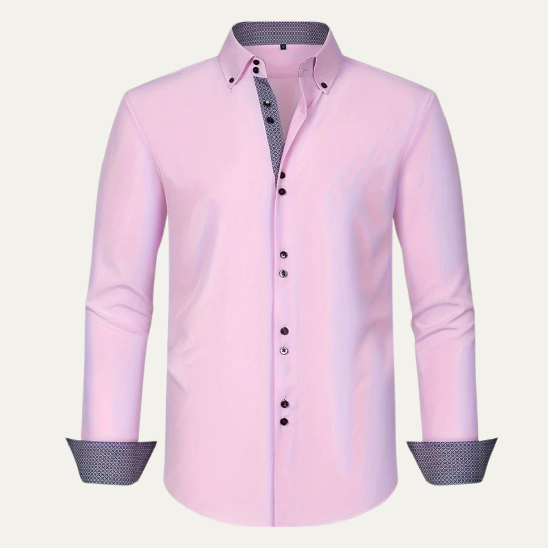 Medardo | Camisa de Vestir de Hombre con Ribete en Contraste - 7