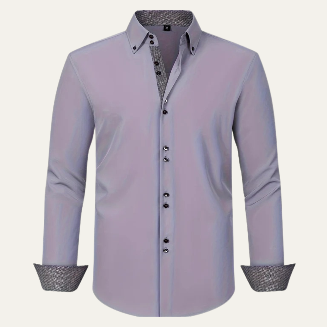 Medardo | Camisa de Vestir de Hombre con Ribete en Contraste - 9